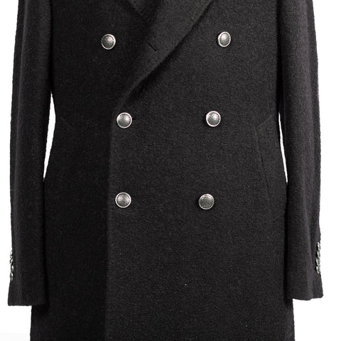Tagliatore Black Double Breast Wool Overcoat 2