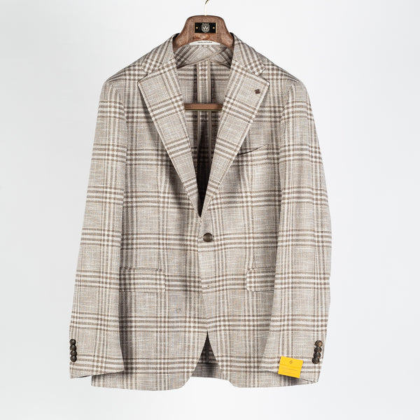 Tan Glen Plaid Summer Blazer
