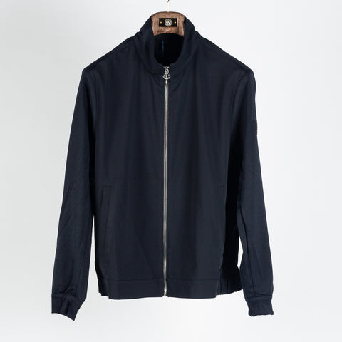 Blue Industry Navy Tivoli Stretch Zip Overshirt - Jersey, Polyester, Viscose, Regular Fit, Solid