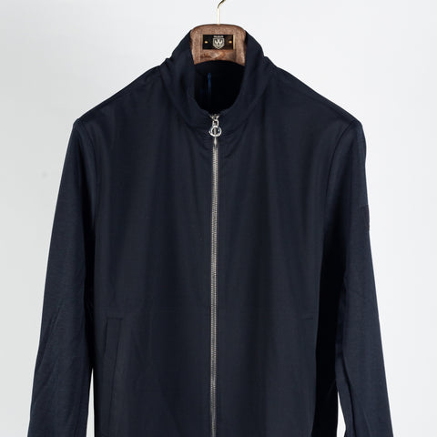 Blue Industry Navy Tivoli Stretch Zip Overshirt - Jersey, Polyester, Viscose, Regular Fit, Solid - View 6