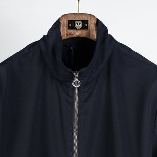 Blue Industry Navy Tivoli Stretch Zip Overshirt - Jersey, Polyester, Viscose, Regular Fit, Solid - View 7
