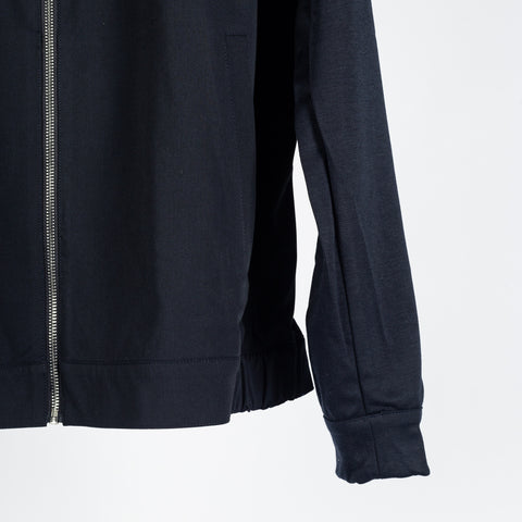 Blue Industry Navy Tivoli Stretch Zip Overshirt - Jersey, Polyester, Viscose, Regular Fit, Solid - Back View