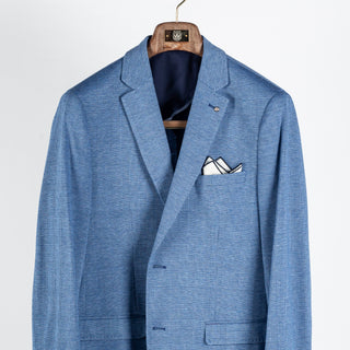 Blue Industry Royal Blue Checked Sport Jacket - Cotton, Denim, Jersey, Slim Fit - View 6