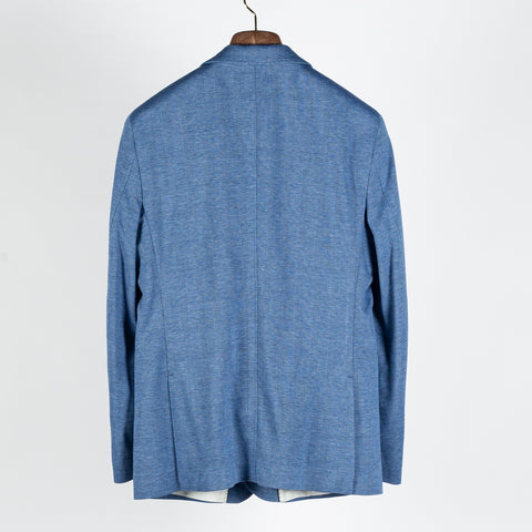 Blue Industry Royal Blue Checked Sport Jacket - Cotton, Denim, Jersey, Slim Fit - View 5