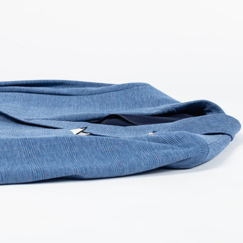 Blue Industry Royal Blue Checked Sport Jacket - Cotton, Denim, Jersey, Slim Fit - View 8