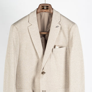 Blue Industry Textured Tan Sport Jacket - Cotton, Denim, Lyocell, Slim Fit, Solid - View 6