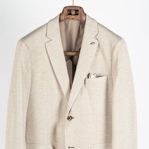 Blue Industry Textured Tan Sport Jacket - Cotton, Denim, Lyocell, Slim Fit, Solid - View 6