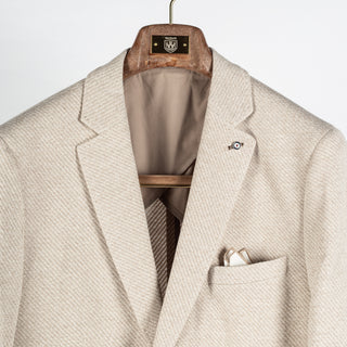 Blue Industry Textured Tan Sport Jacket - Cotton, Denim, Lyocell, Slim Fit, Solid - View 7