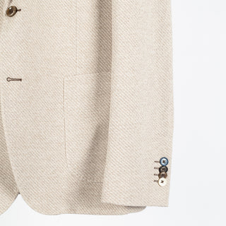Blue Industry Textured Tan Sport Jacket - Cotton, Denim, Lyocell, Slim Fit, Solid - Back View