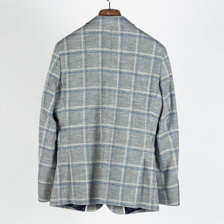 Blue Industry Textured Grey Windowpane Blazer - White, Cotton, Denim, Polyester, Slim Fit - View 5