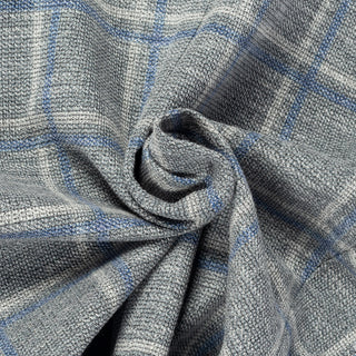 Blue Industry Textured Grey Windowpane Blazer - White, Cotton, Denim, Polyester, Slim Fit - Alternate View
