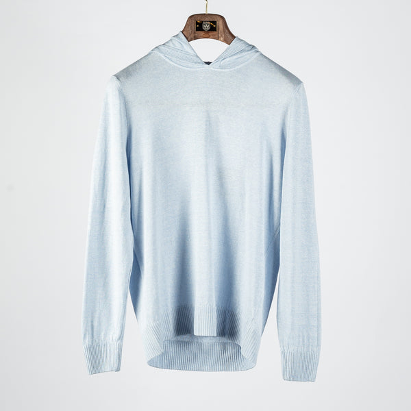 Light Blue Spring Hooded Knit