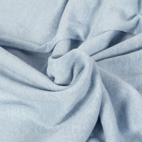 Gran Sasso Light Blue Spring Hooded Knit - Cotton, Linen, Denim, Made In Italy - Alternate View