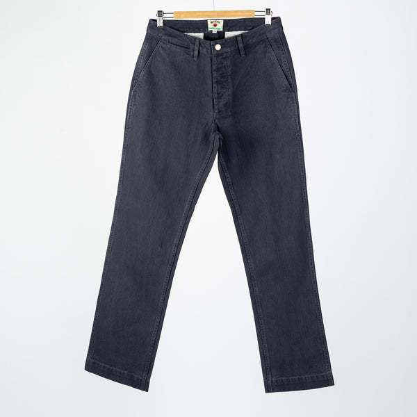 Wythe Faded Navy Japanese Cotton Herringbone Chino
