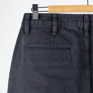 Wythe Faded Navy Japanese Cotton Herringbone Chino - Cotton, Twill, Japanese, Oversized - View 6