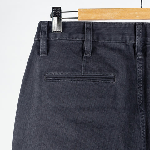 Wythe Faded Navy Japanese Cotton Herringbone Chino - Cotton, Twill, Japanese, Oversized - View 6