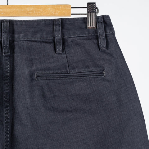 Wythe Faded Navy Japanese Cotton Herringbone Chino - Cotton, Twill, Japanese, Oversized - View 7
