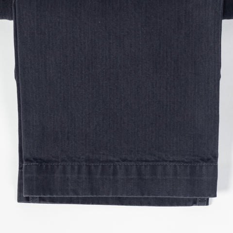 Wythe Faded Navy Japanese Cotton Herringbone Chino - Cotton, Twill, Japanese, Oversized - Alternate View