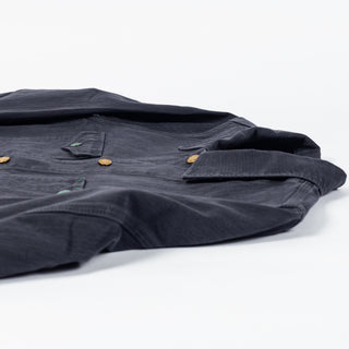 Wythe Faded Navy Japanese Cotton Herringbone Barn Jacket - Cotton, Twill, Oxford - View 8