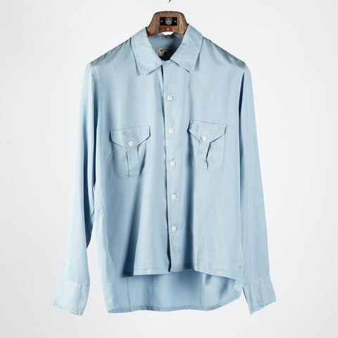 Wythe Wythe Faded Bench Blue Tencel Camp Collar Patio Shirt 1