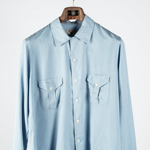 Wythe Wythe Faded Bench Blue Tencel Camp Collar Patio Shirt 6