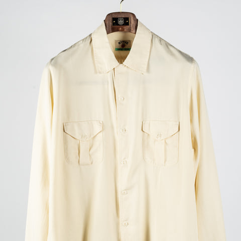 Wythe Buttermilk Tencel Camp Collar Patio Shirt - Red, Denim, Tencel, Made In Portugal - View 6