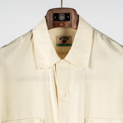 Wythe Buttermilk Tencel Camp Collar Patio Shirt - Red, Denim, Tencel, Made In Portugal - View 7