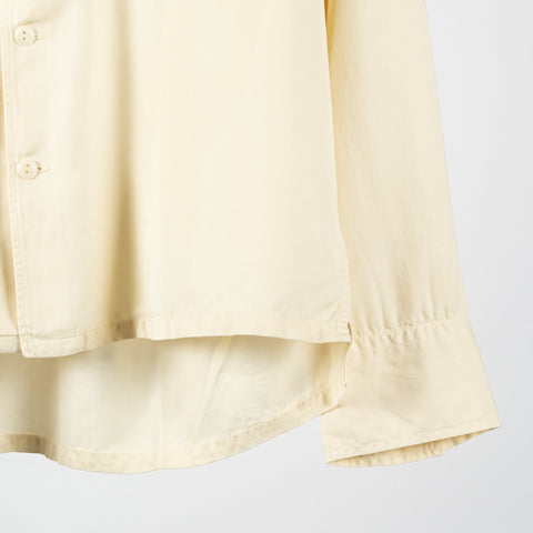 Wythe Buttermilk Tencel Camp Collar Patio Shirt - Red, Denim, Tencel, Made In Portugal - Back View