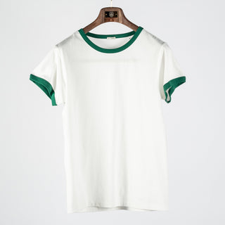 Wythe Evergreen Tubular Ringer T-Shirt - Tan, Cotton, Relaxed Fit, Knit, Made In Portugal