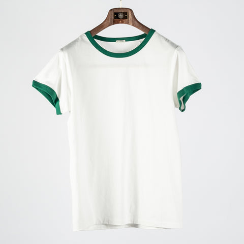 Wythe Evergreen Tubular Ringer T-Shirt - Tan, Cotton, Relaxed Fit, Knit, Made In Portugal