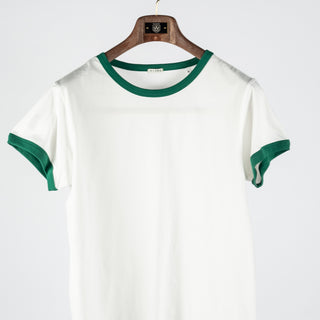 Wythe Evergreen Tubular Ringer T-Shirt - Tan, Cotton, Relaxed Fit, Knit, Made In Portugal - View 5