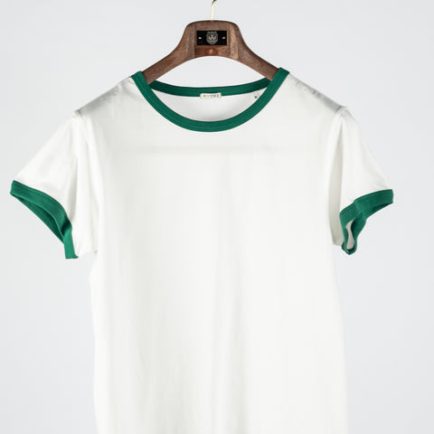 Wythe Evergreen Tubular Ringer T-Shirt - Tan, Cotton, Relaxed Fit, Knit, Made In Portugal - View 5