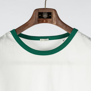 Wythe Evergreen Tubular Ringer T-Shirt - Tan, Cotton, Relaxed Fit, Knit, Made In Portugal - View 6