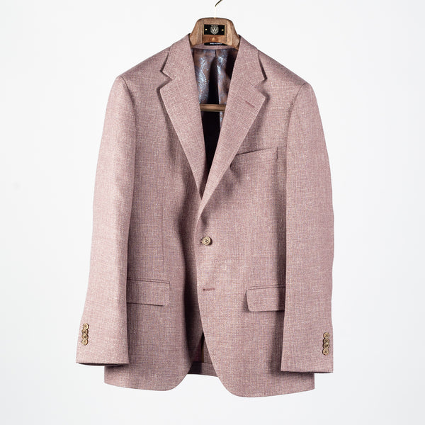 Textured Lavender Wool Silk Linen Blazer