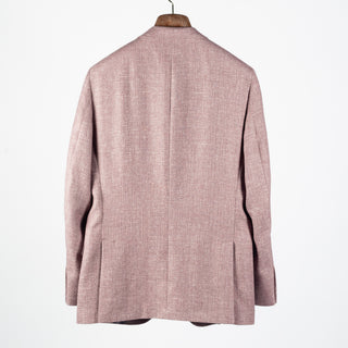 Empire Textured Lavender Wool Silk Linen Blazer - Brown, Wool, Linen, Silk, Made In Canada - View 5