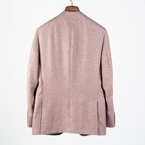 Empire Textured Lavender Wool Silk Linen Blazer - Brown, Wool, Linen, Silk, Made In Canada - View 5