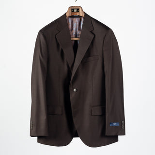 Empire Brown Wool Suit - Wool, Floral, Made In Canada