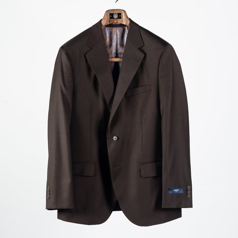 Empire Brown Wool Suit - Wool, Floral, Made In Canada