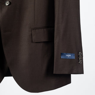 Empire Brown Wool Suit - Wool, Floral, Made In Canada - Back View