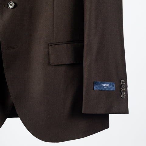 Empire Brown Wool Suit - Wool, Floral, Made In Canada - Back View