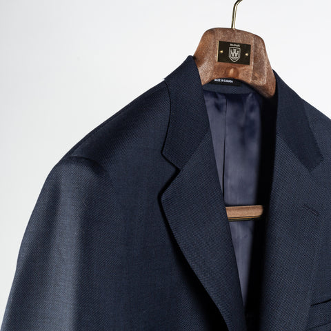 Empire Deep Navy Birdseye Wool Suit - Wool, Made In Canada - Detail View