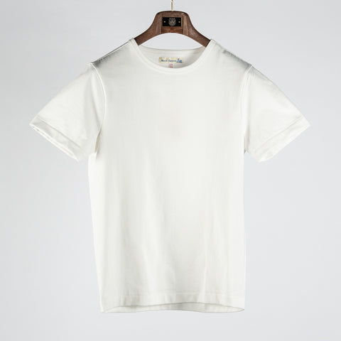 Merz b. Schwanen White 215 Loopwheeled Midweight T-Shirt - Cotton, Jersey, Knit, Made In Germany