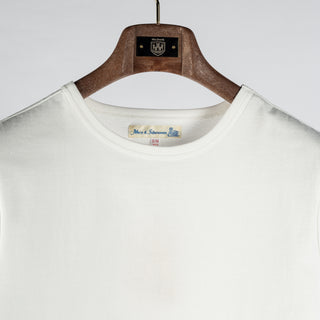 Merz b. Schwanen White 215 Loopwheeled Midweight T-Shirt - Cotton, Jersey, Knit, Made In Germany - View 7