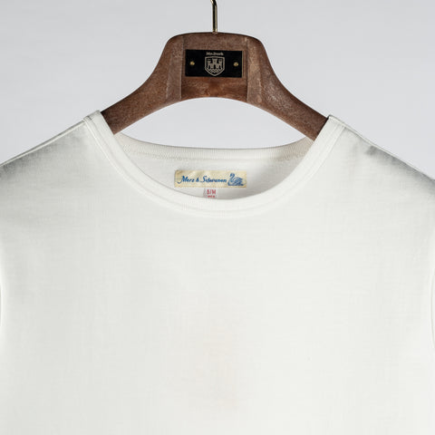 Merz b. Schwanen White 215 Loopwheeled Midweight T-Shirt - Cotton, Jersey, Knit, Made In Germany - View 7