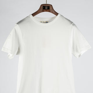 Merz b. Schwanen White 1950s Loopwheeled Lightweight T-Shirt - Ink, Cotton, Jersey, Knit, Made In Germany - View 6