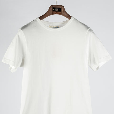 Merz b. Schwanen White 1950s Loopwheeled Lightweight T-Shirt - Ink, Cotton, Jersey, Knit, Made In Germany - View 6