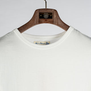 Merz b. Schwanen White 1950s Loopwheeled Lightweight T-Shirt - Ink, Cotton, Jersey, Knit, Made In Germany - View 7