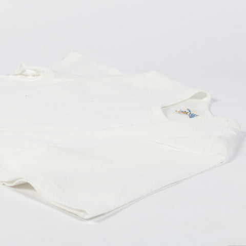 Merz b. Schwanen White 1950s Loopwheeled Lightweight T-Shirt - Ink, Cotton, Jersey, Knit, Made In Germany - View 8