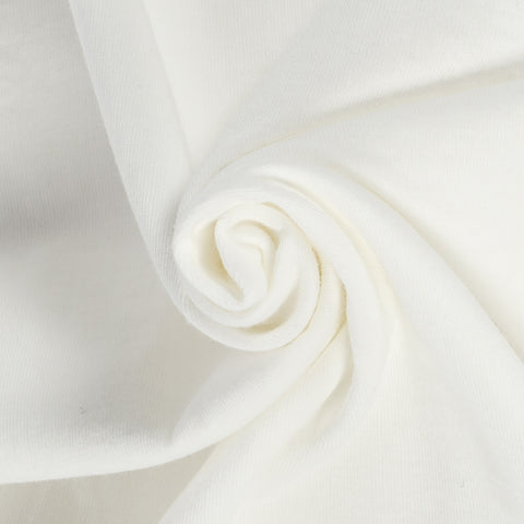 Merz b. Schwanen White 1950s Loopwheeled Lightweight T-Shirt - Ink, Cotton, Jersey, Knit, Made In Germany - Detail View