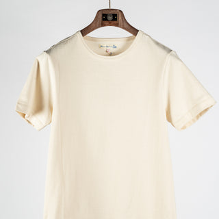 Merz b. Schwanen Nature 215 Loopwheeled Midweight T-Shirt - White, Cotton, Jersey, Knit, Made In Germany - View 6
